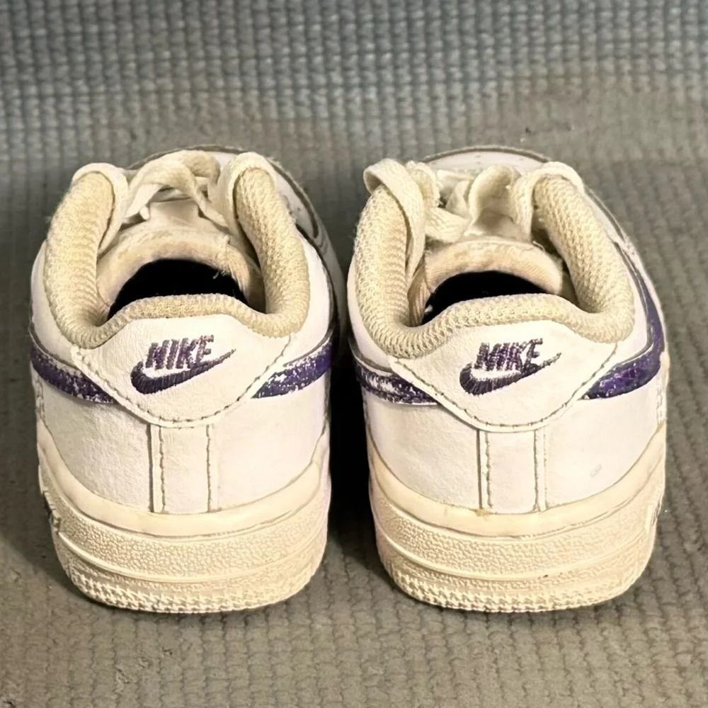 Nike‎ Air Force 1 LE 'Triple White Purple’ Shoes Toddler Size 6C